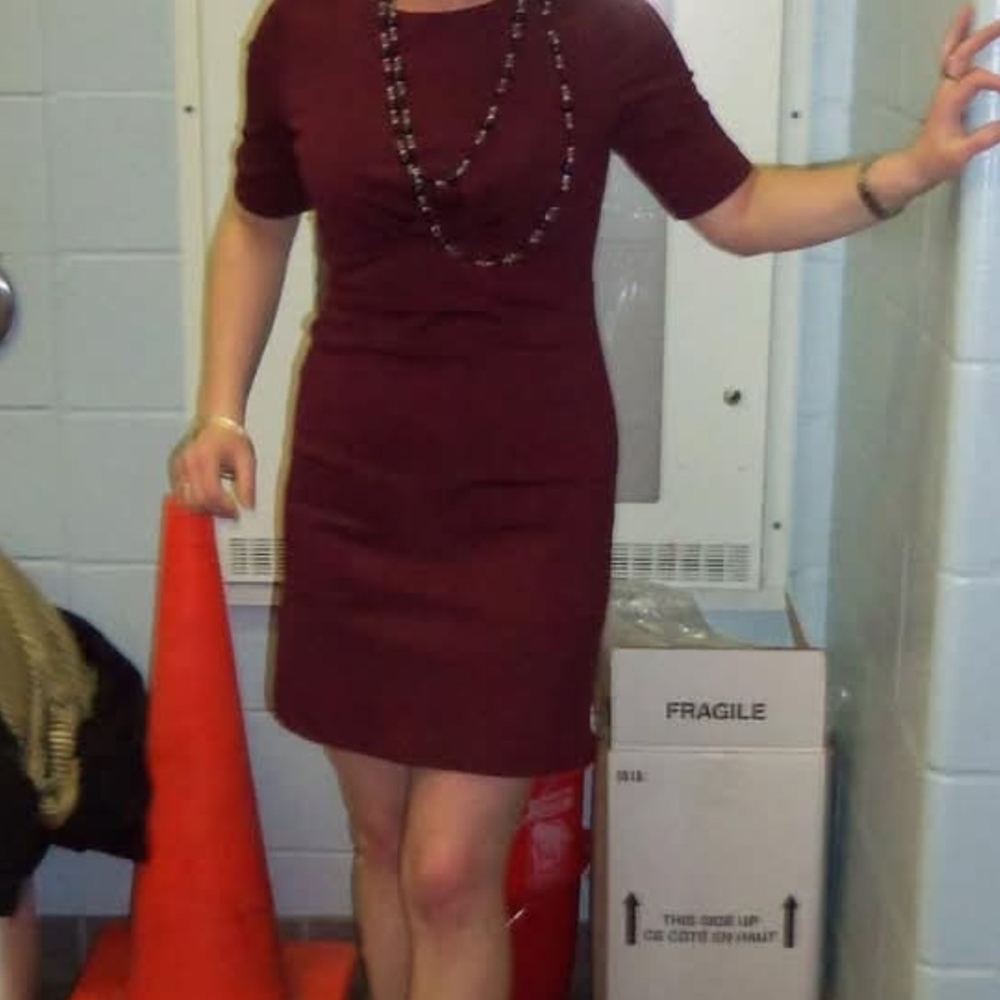 Elegant Le Chateau Burgundy Dress